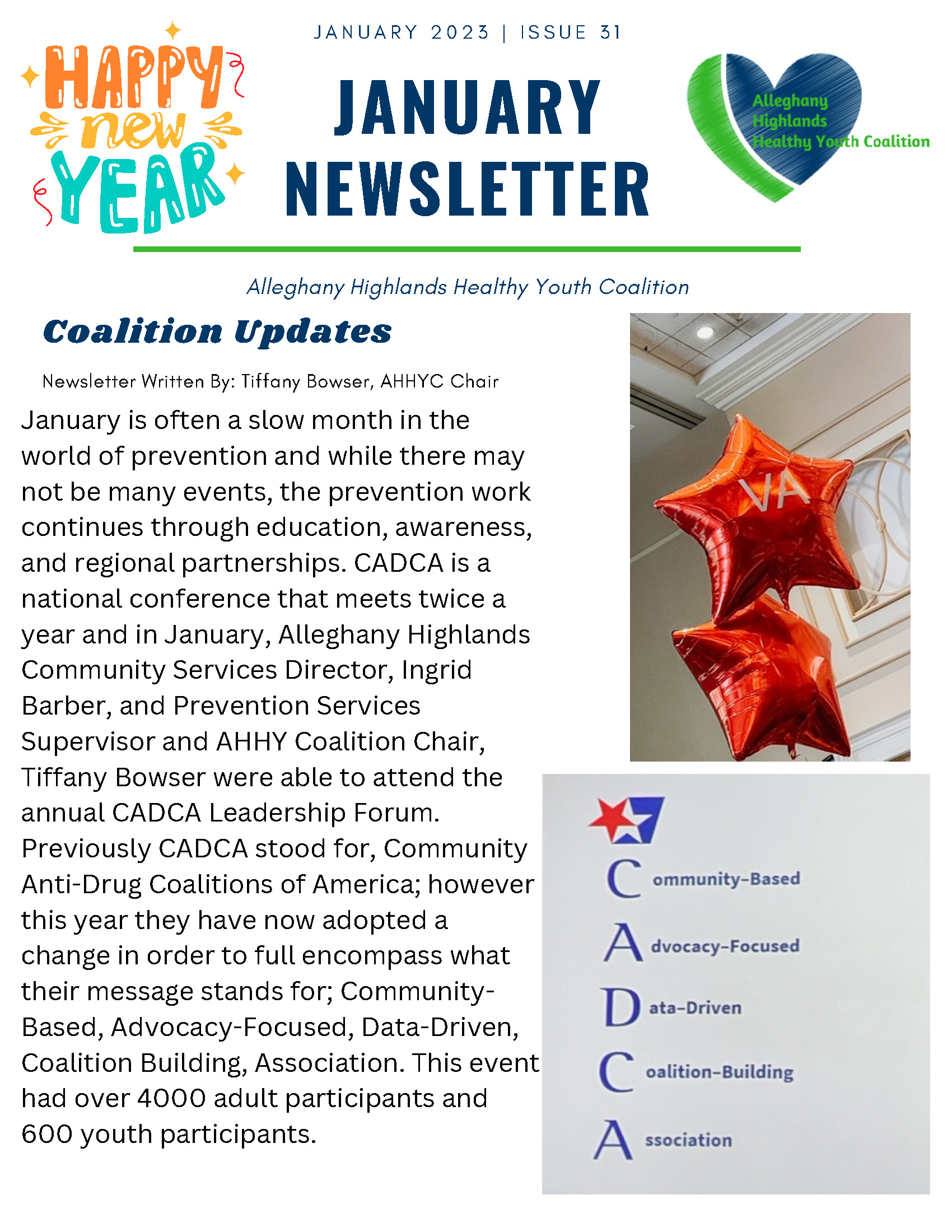 Healthy Youth Newsletter January 2023 Page 1